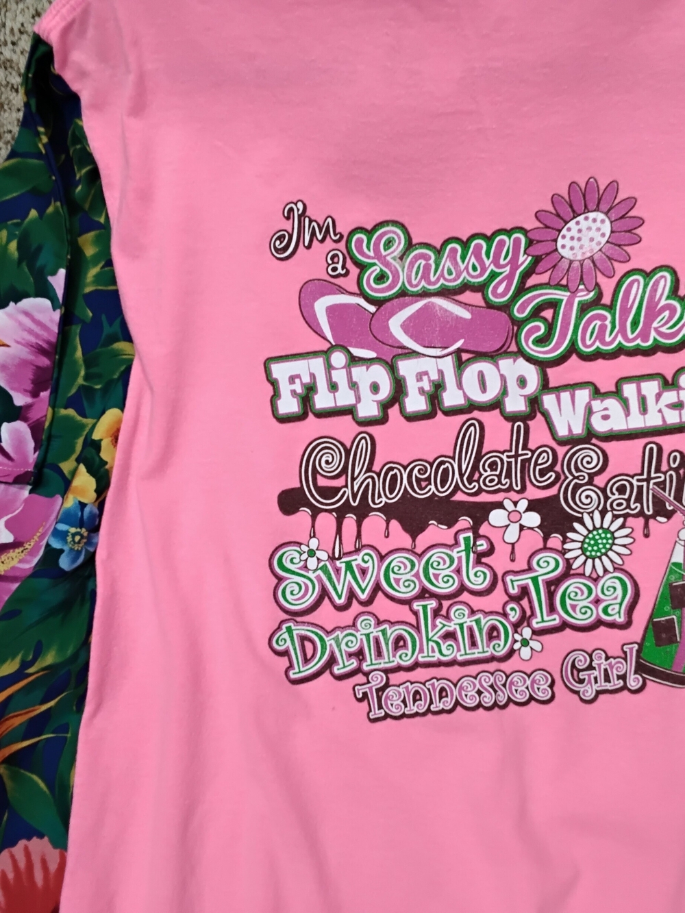 3984 Size XL Women's Pink Graphic Upcycled Short Sleeve Tee - Picture 4 of 4